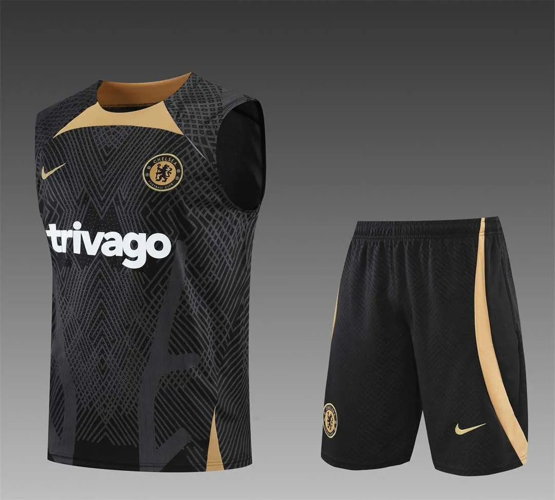 22-23 Chelsea vest training suit kit Black 24