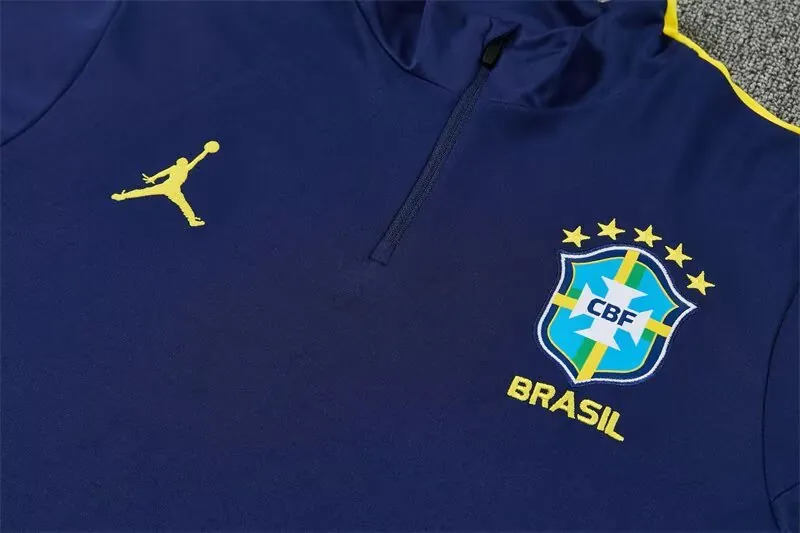 2026 Jordan Brazil Mens Kit Royal Blue Half Pull Training Suit Yupoo 7 6