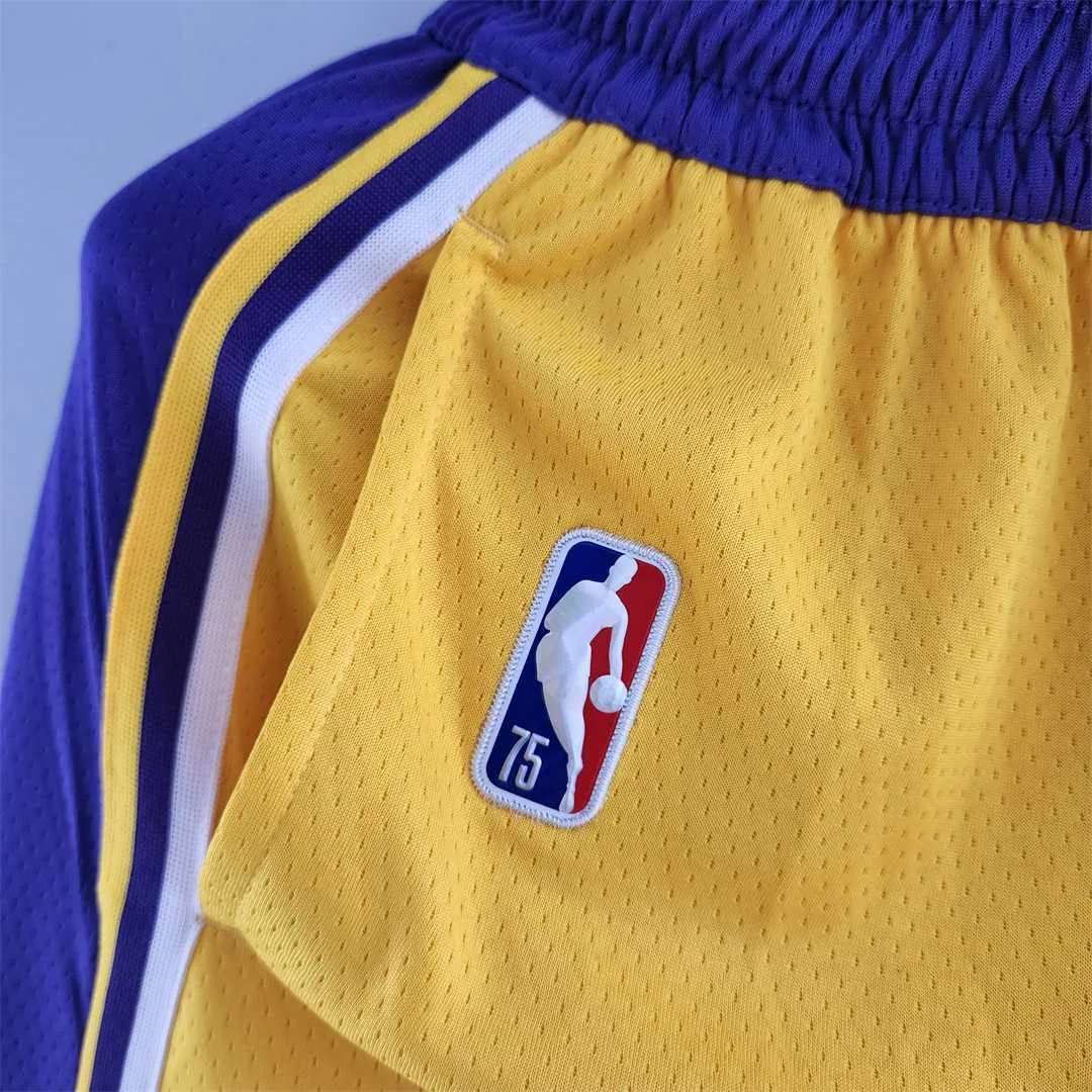 75th anniversary Los Angeles Lakers Yellow NBA shorts 2
