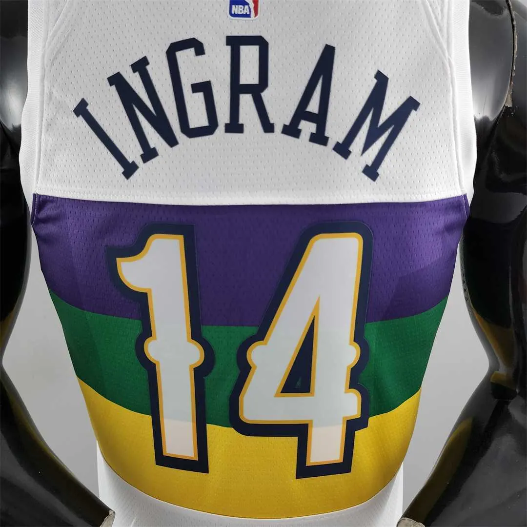 2018 New Orleans Pelicans INGRAM #14 Urban Edition White NBA Jersey 4