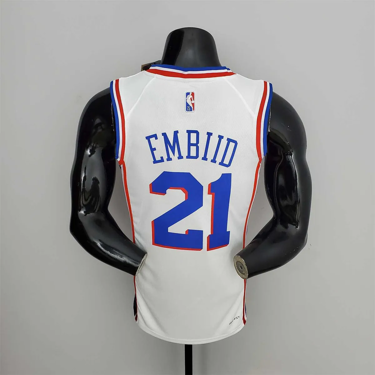 75th Anniversary Philadelphia 76ers EMBIID#21 White NBA Jersey 3
