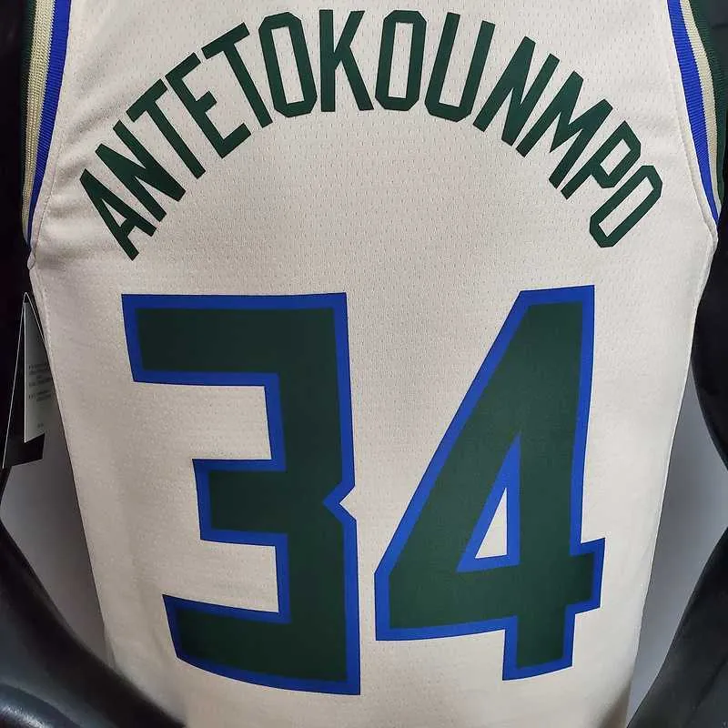 Antetokounmpo#34 Bucks Beige 3