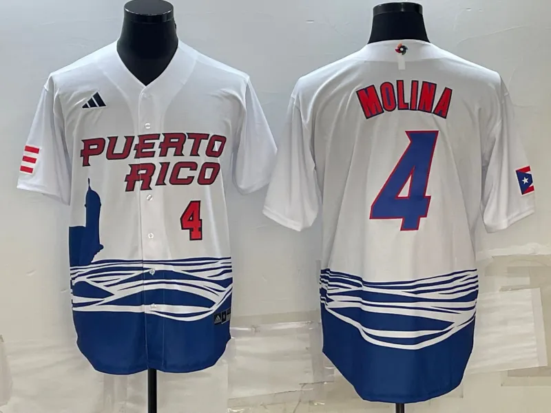 White Puerto Rico 2023 World Cup Baseball Jerseys 23