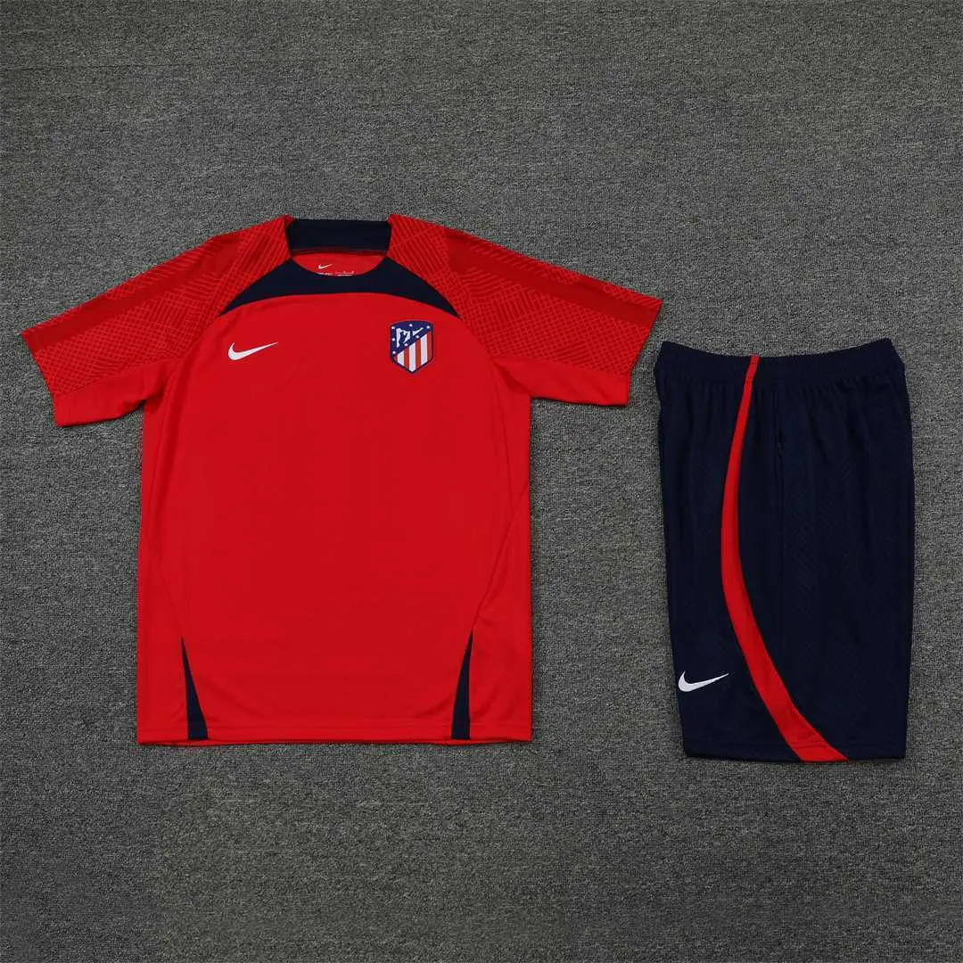 22-23 Atletico Madrid training suit short sleeve kit red 17