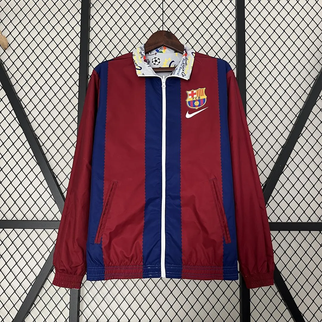 23-24 Barcelona Reversible Windbreaker Red&White Double-Sides Jacket Best Jerseys Yupoo 12