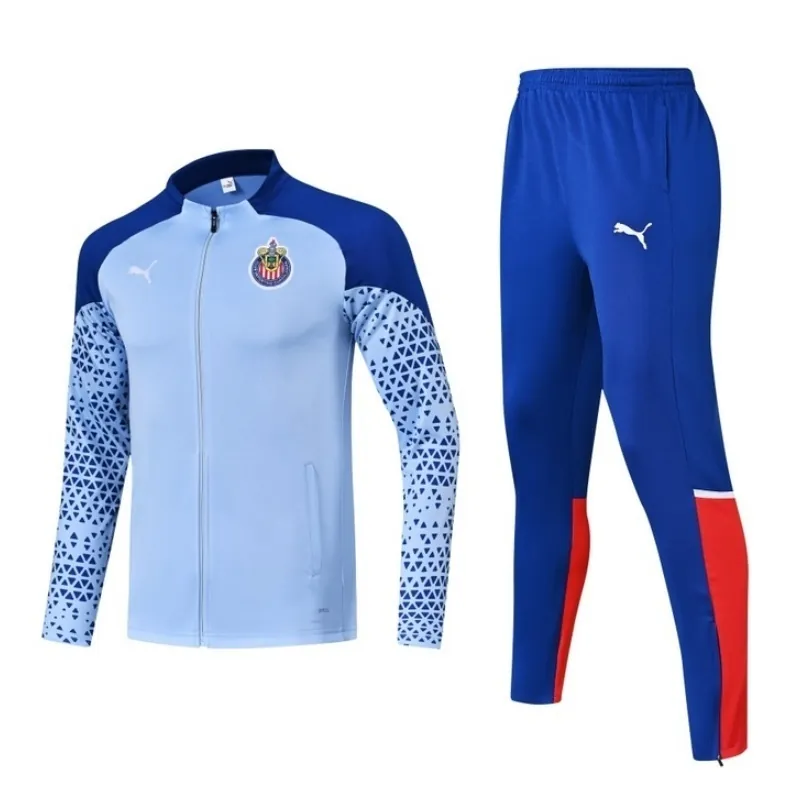 23-24 Chivas Guadalajara Training Suits Blue Long Sleeve Jackets Cheap Jerseys Yupoo 3