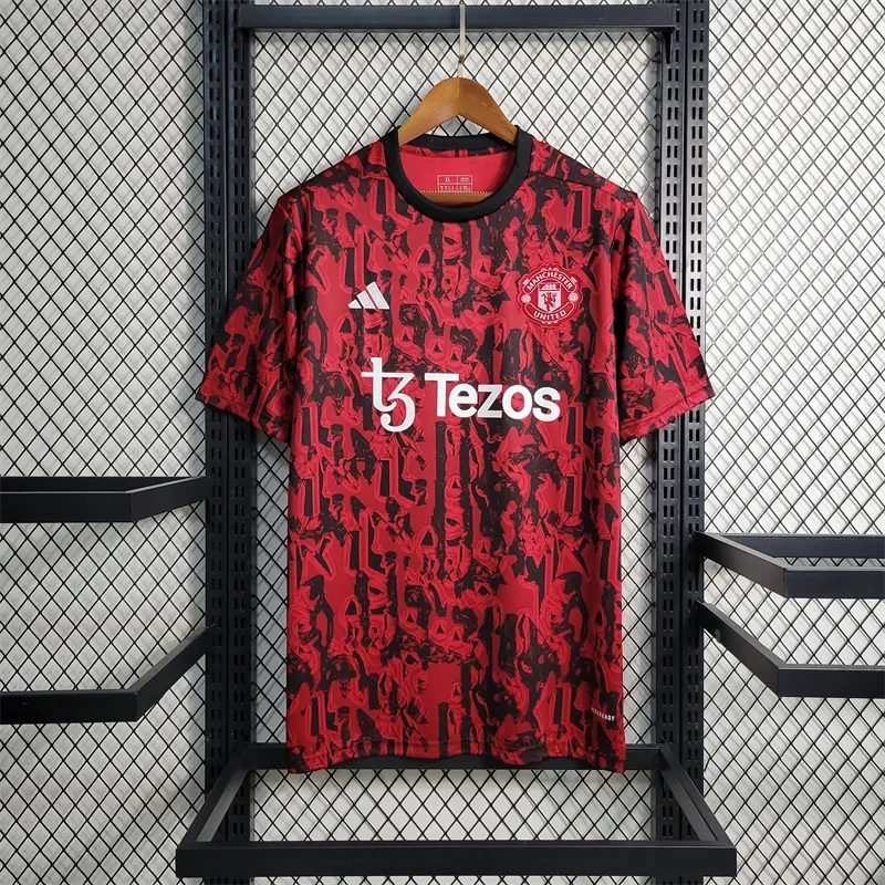 23-24 Manchester United Red Black Training Suit Size S-XXL 8