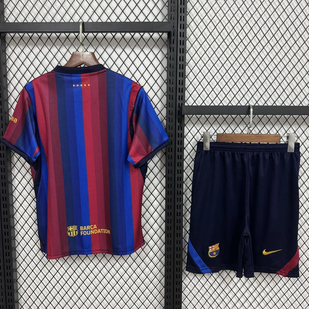 26-27 Barcelona Home Kid Kits Youth Football Apparels AAAAJersey Supply Yupoo 4 3