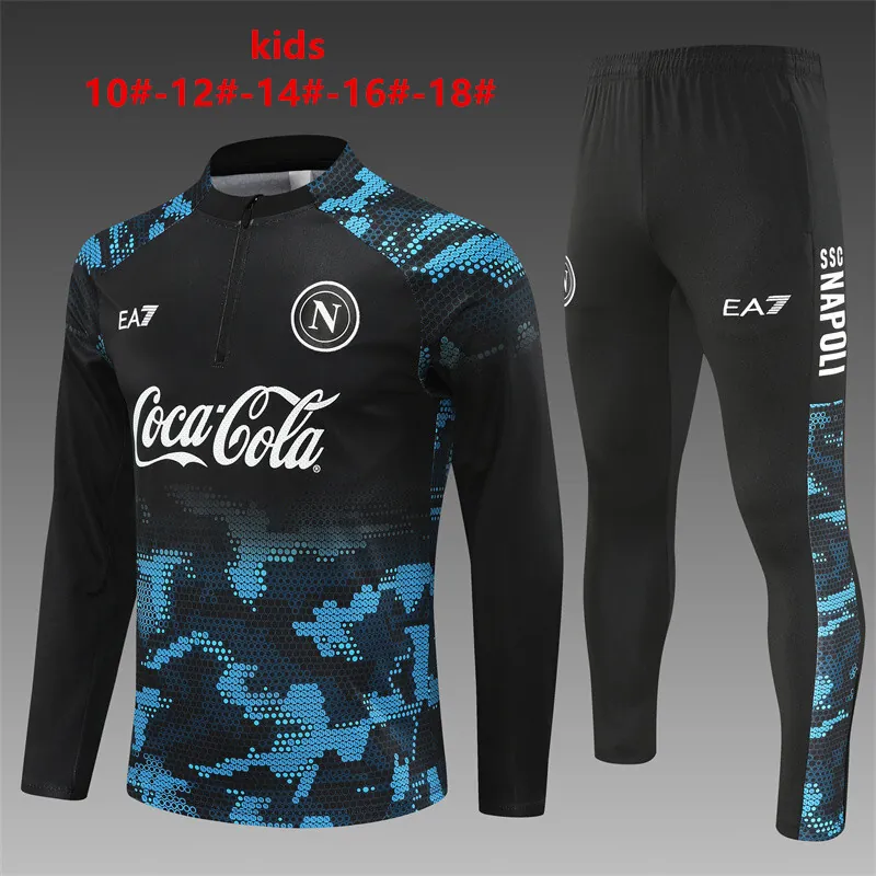 24-25 Napoli Kids Long Sleeve Training Suit Football Shirts 1