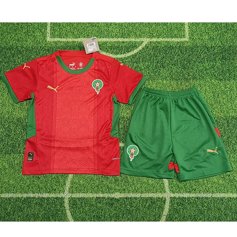 24-25 Morocco Home Kid Kits Youth Apparels Soccer AAAAJersey Yupoo 2