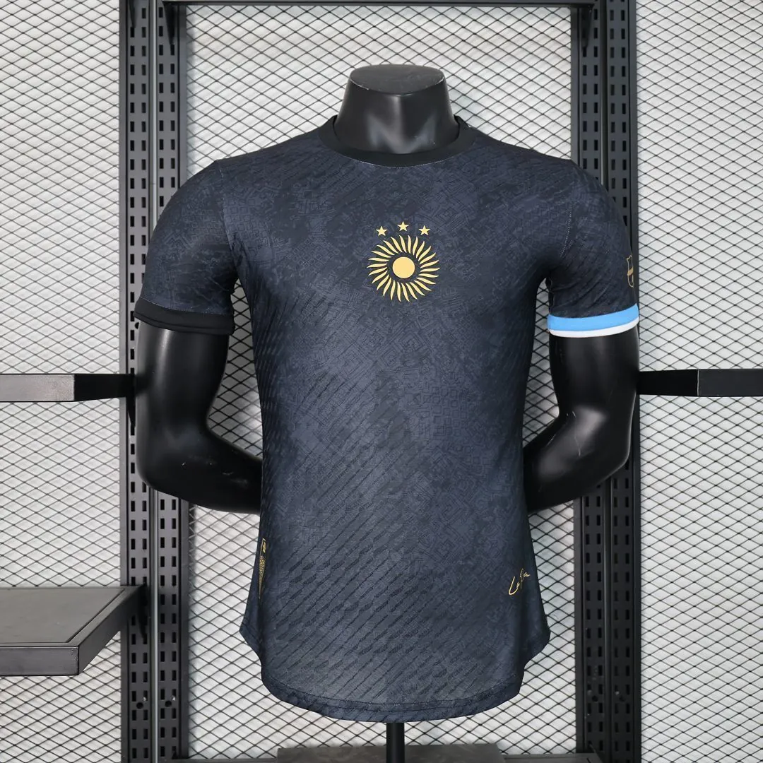 2023 Argentina Special Edition Black Messi #10 Player Version S-XXL Cheap Soccer Jerseys 4