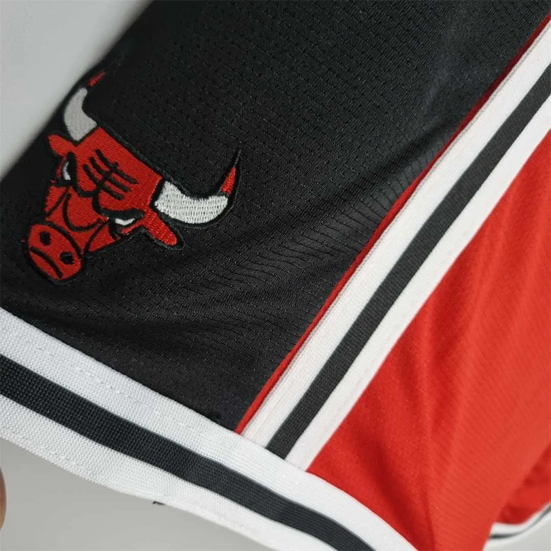 2022 Chicago Bulls NBA US Training Shorts Red Black 1