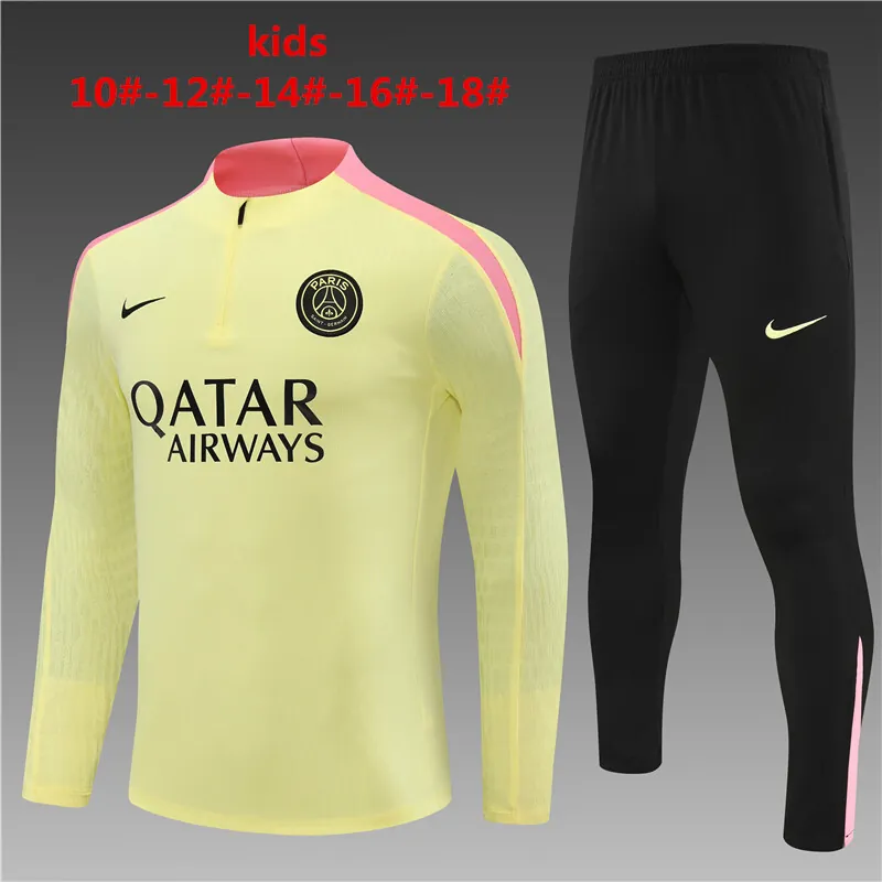 24-25 PSG Kids Player Long Sleeve Training Suit Football Shirts 1