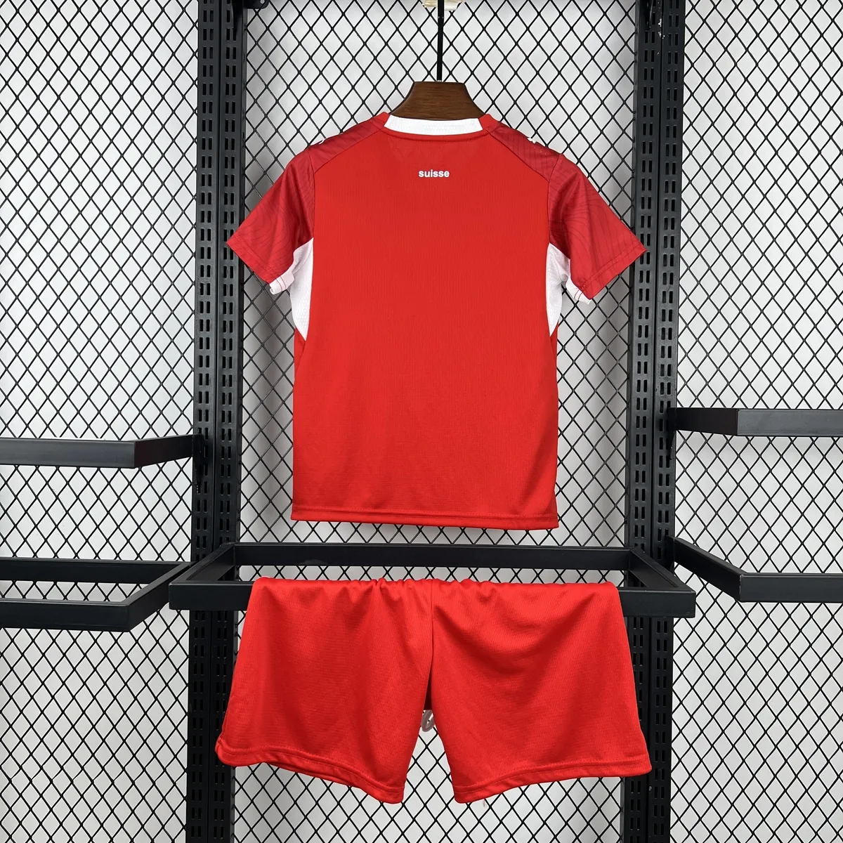 2026 World Cup Switzerland Home Kids Soccer Shirt Kit Fan Version 3