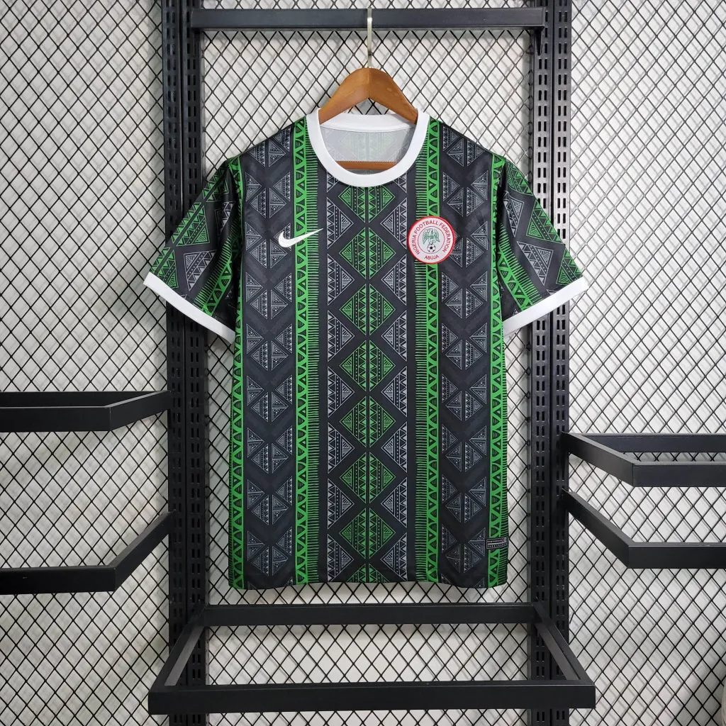 2023 Nigeria Training Green&Black S-XXL Cheap Soccer Jerseys 6