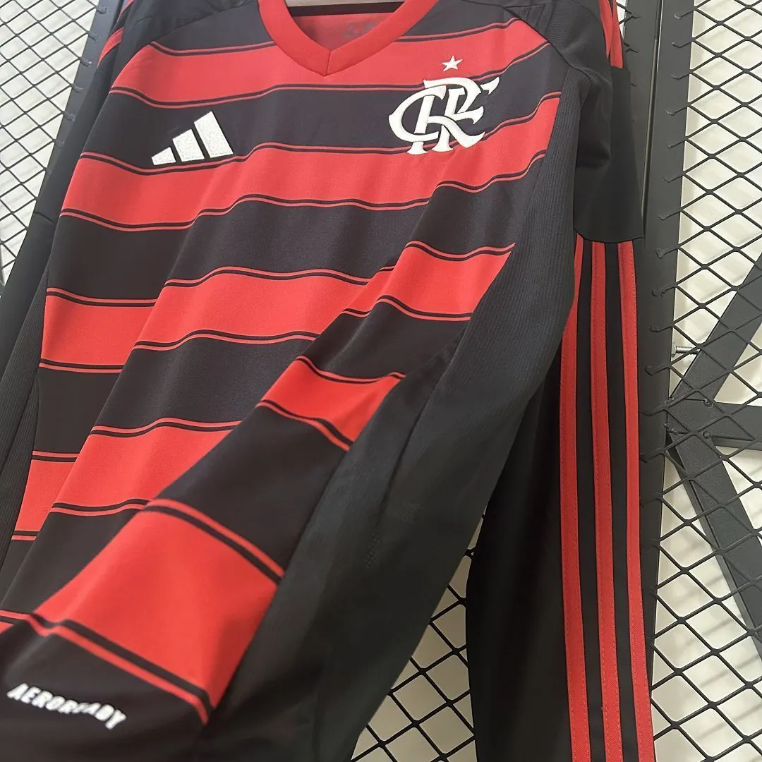 25-26 Flamengo Home Long Sleeve Kit Soccer T-Shirt AAAAJersey Dropship Yupoo 3
