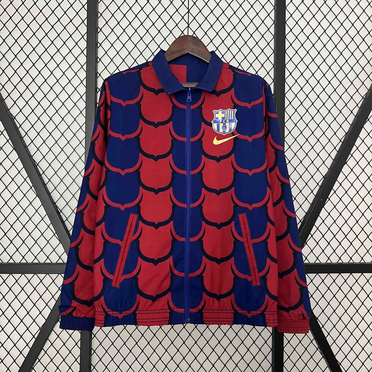 23-24 Barcelona Trench Coat Reversible Windbreaker Double-Sides Jacket AAAAJersey Yupoo 6