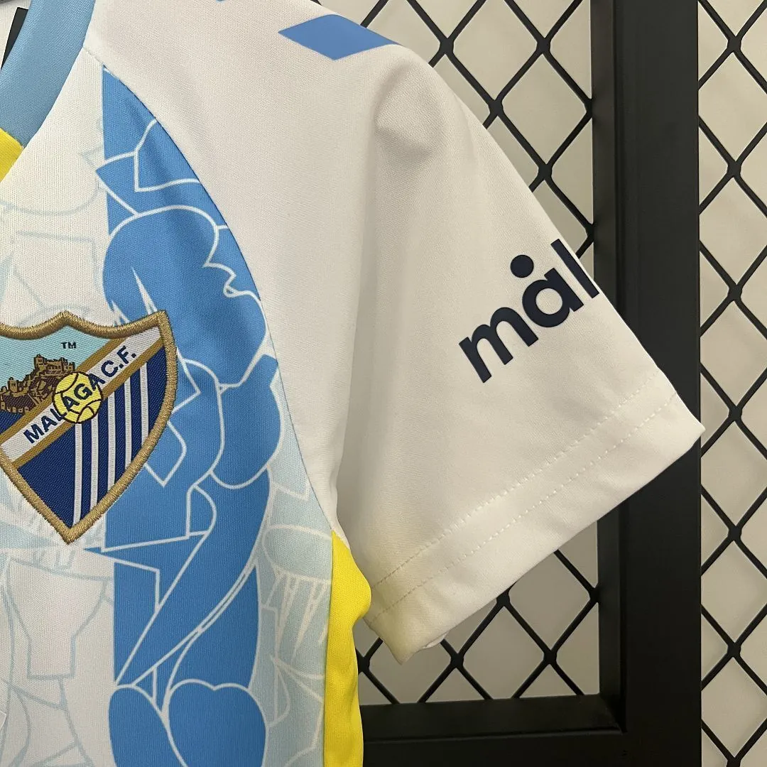 24-25 Malaga Home Kid Kits Youth Apparels Football AAAAJersey Yupoo 4