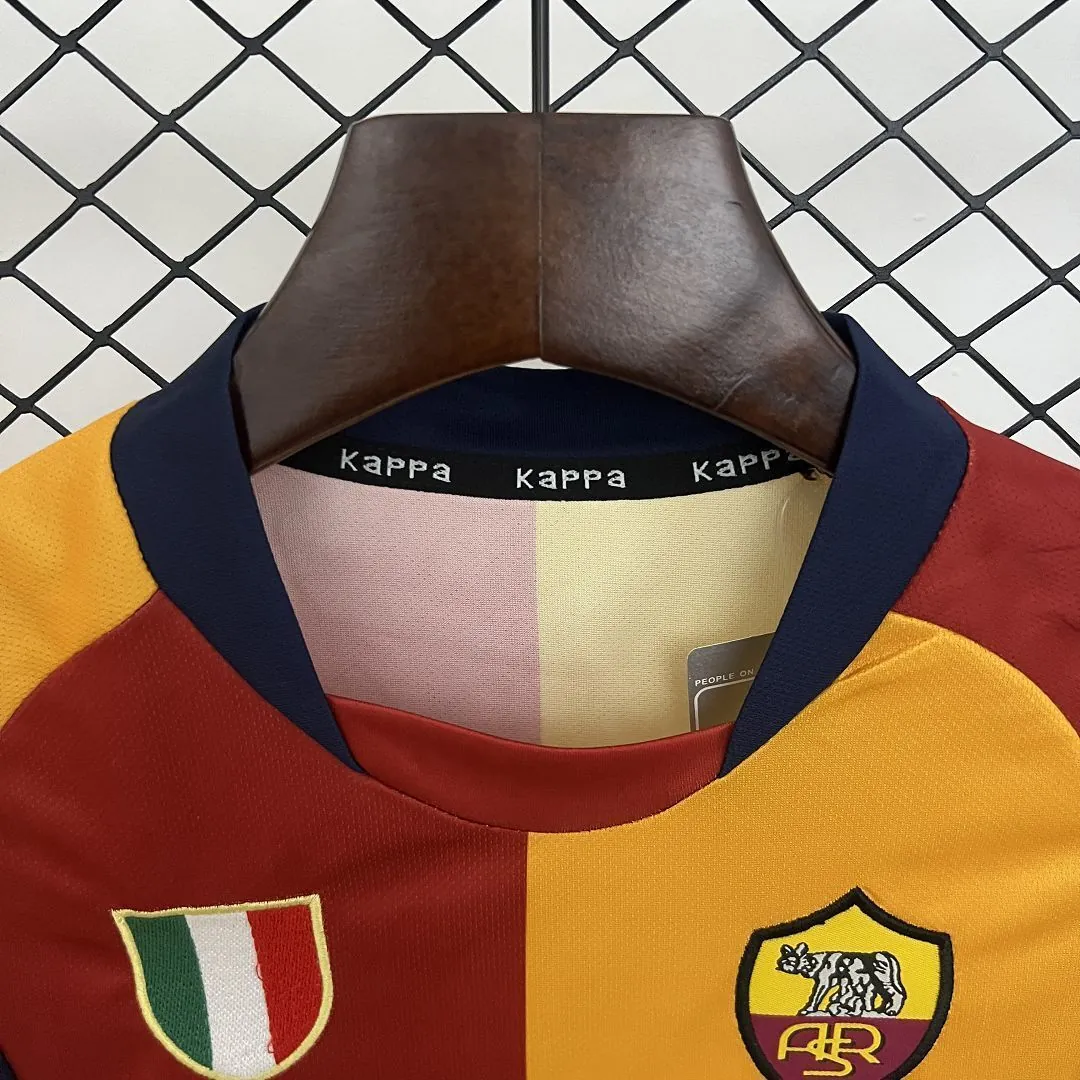 01-02 Roma Home Retro Kid Kits Youth Apparels Sport AAAAJersey Yupoo 4