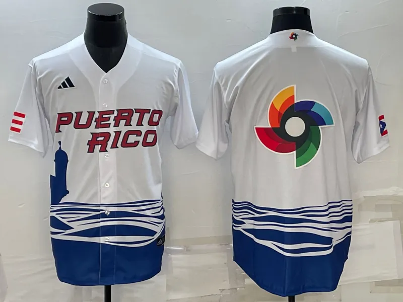 White Puerto Rico 2023 World Cup Baseball Jerseys 5