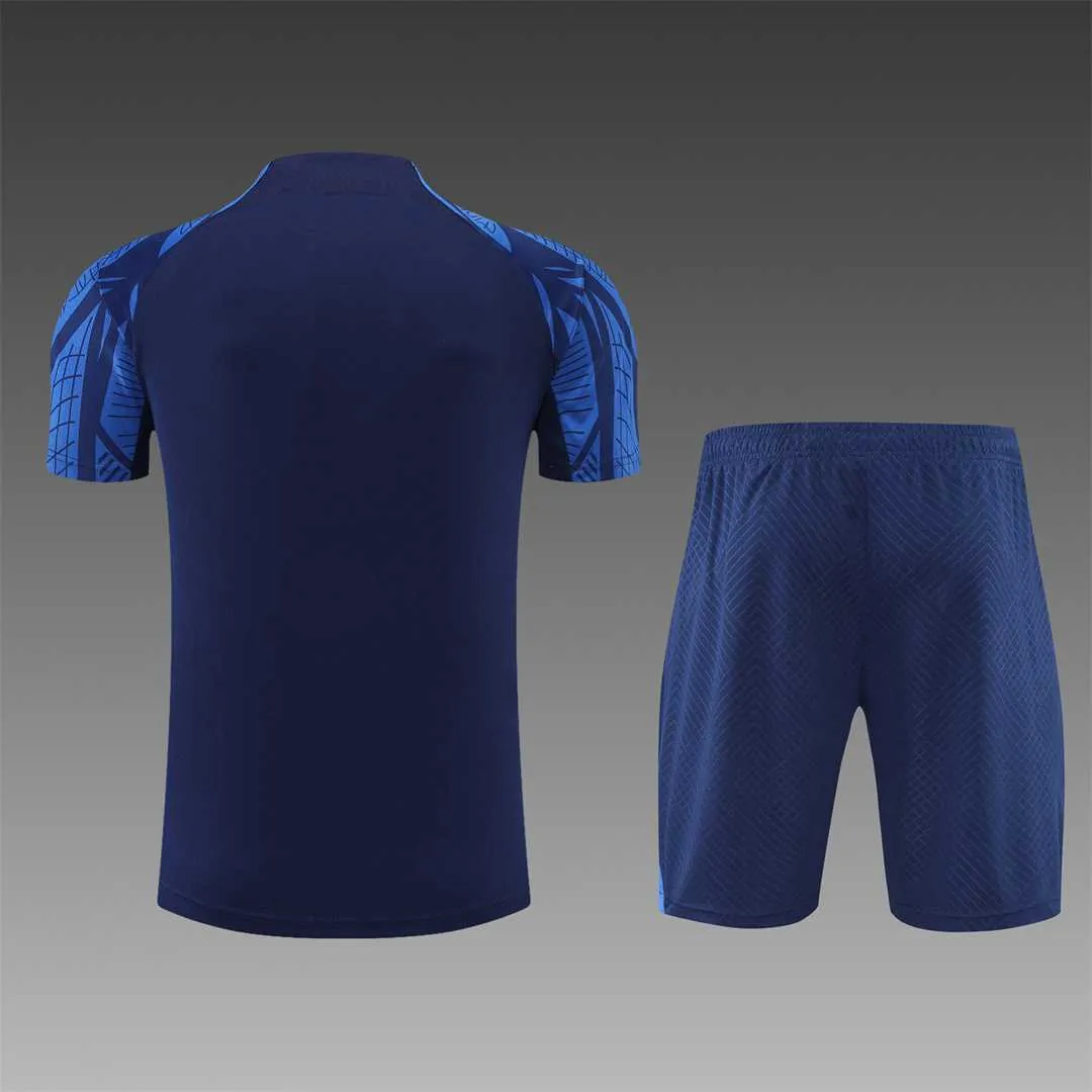 2022 France Training Suit Short Sleeve Kit Blue 7