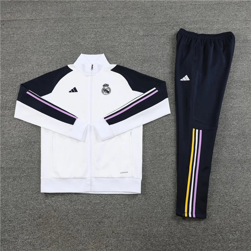 23-24 Real Madrid White Kits Long Sleeve Training Suit Cheap Jerseys Yupoo 1