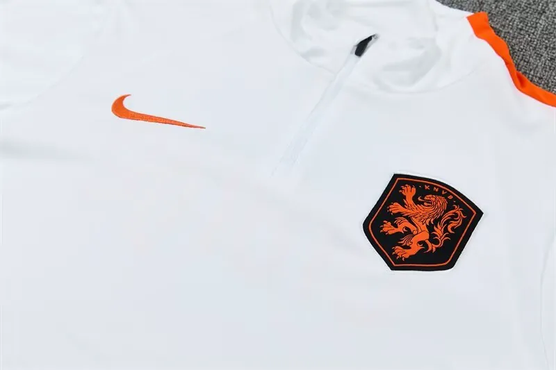2026 Netherlands Mens Kit White Half Pull Training Suit Yupoo 7 4