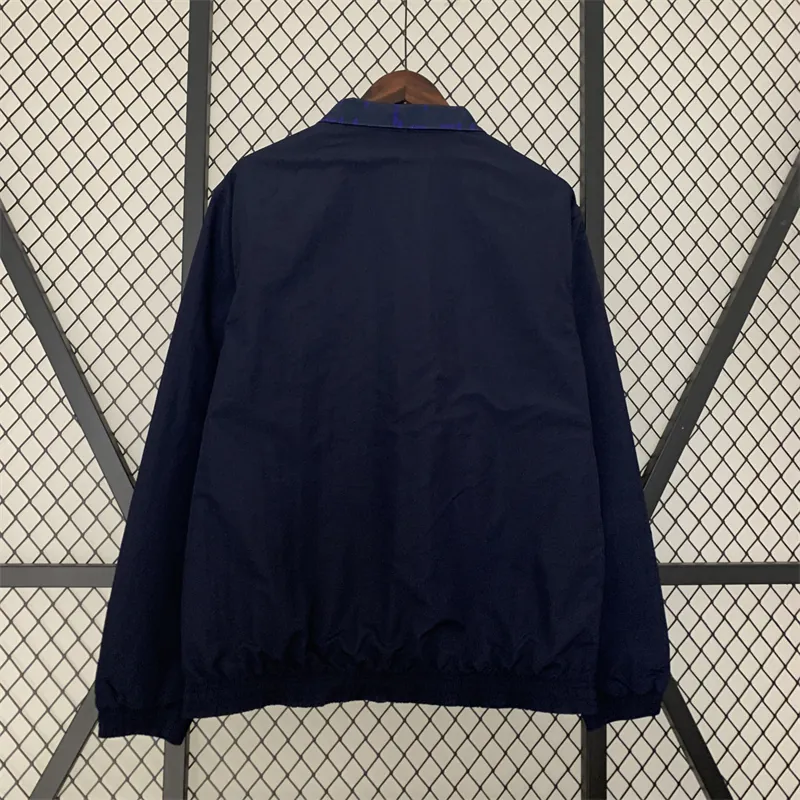 23-24 Real Madrid Trench Coat Reversible Windbreaker Navy 13