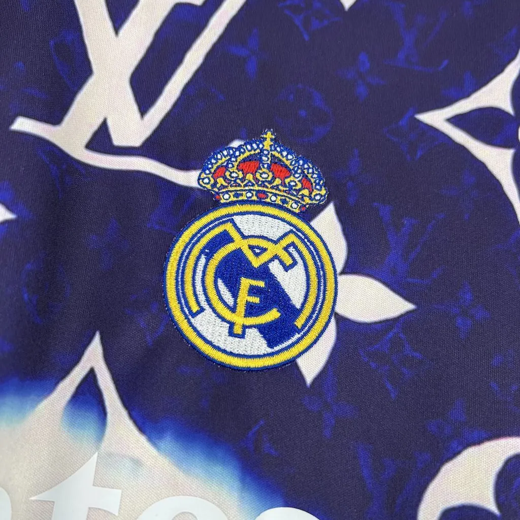 25-26 Real Madrid x LV Navy&Blue Special Edition Shirt AAAAJersey Dropship Yupoo 1