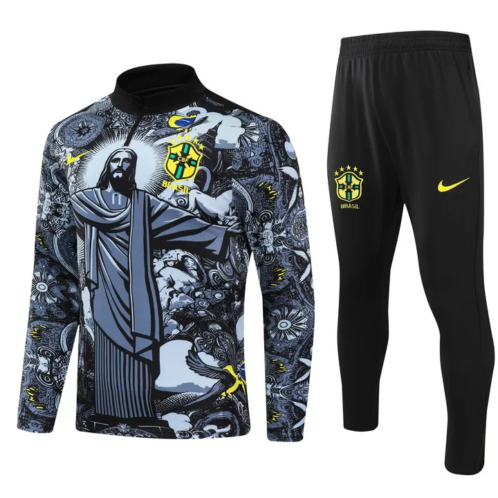 2024 Brazil Long Sleeve Training Suit Football Shirts 3