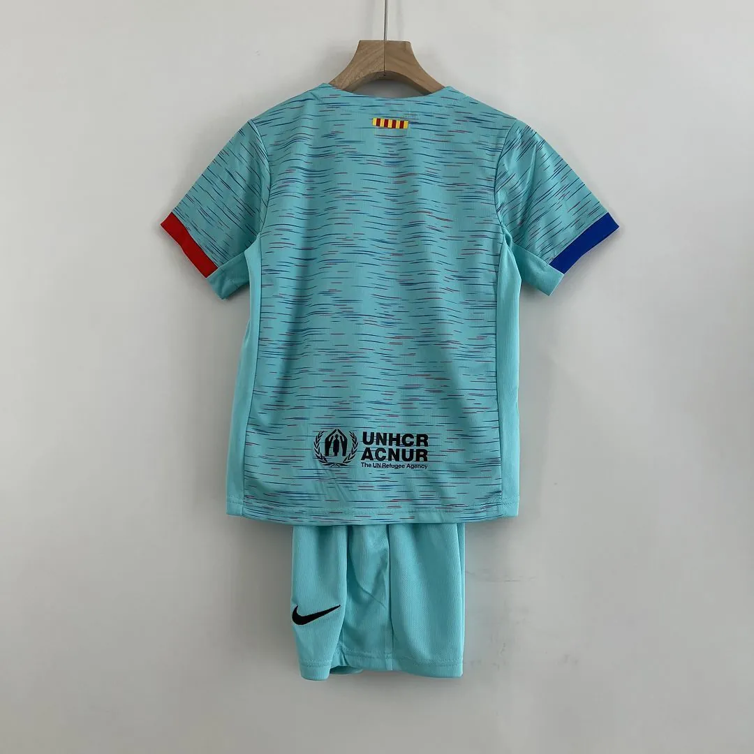 23-24 kids Barcelona third away size 16-28 Cheap Football Kit 7