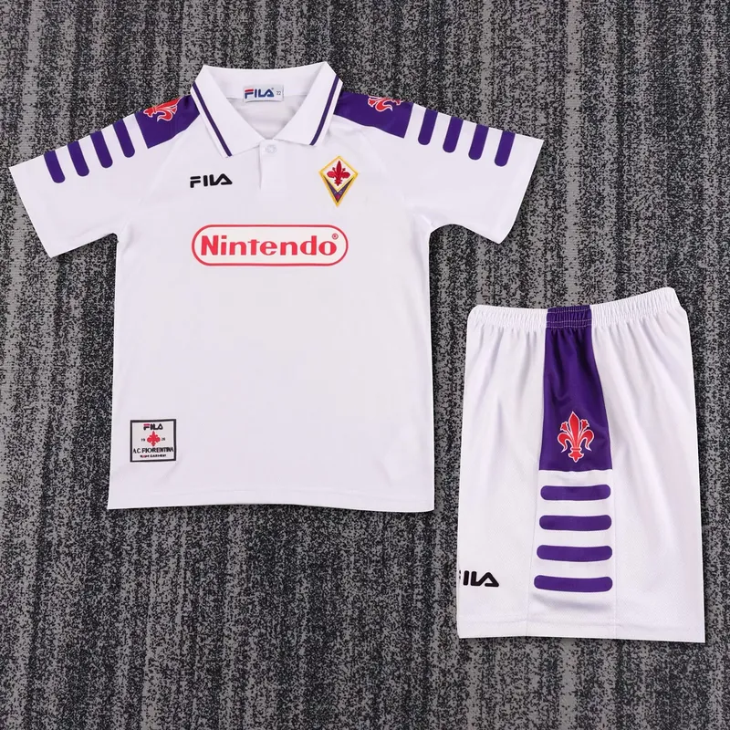 98-99 Fiorentina Away Retro Kid Kits Youth Apparels Soccer AAAAJersey Yupoo 3