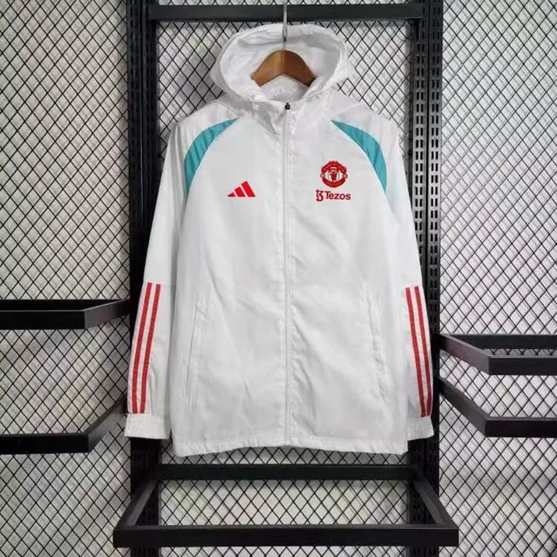 Windbreaker Manchester United White S-XXL Cheap Soccer Jerseys 1