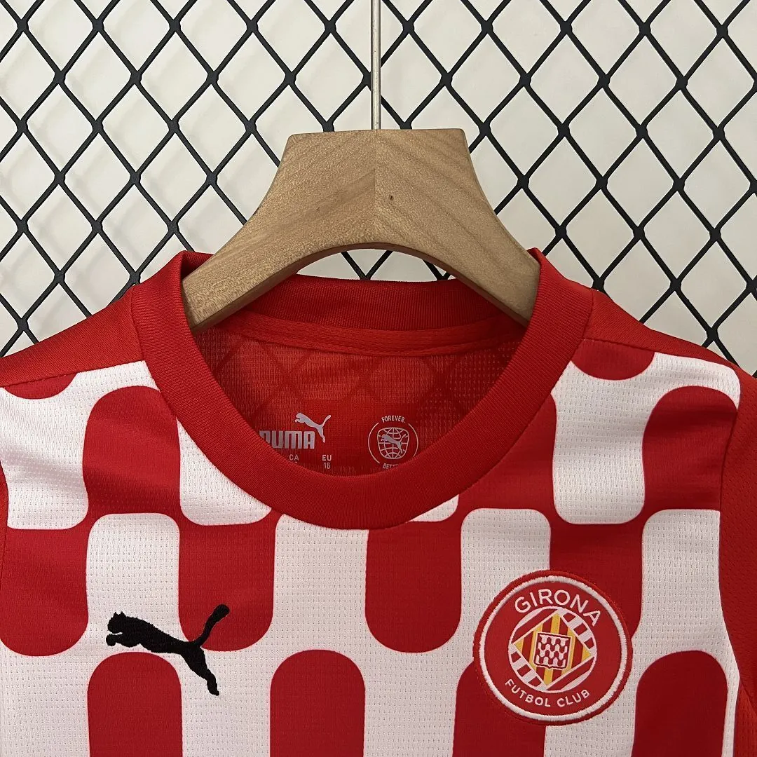 24-25 Girona Home Kid Kits Youth Apparels Football AAAAJersey Yupoo 2