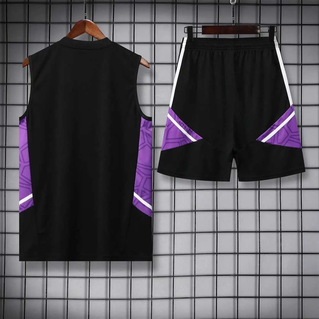 22-23 Real Madrid vest training suit kit black 14
