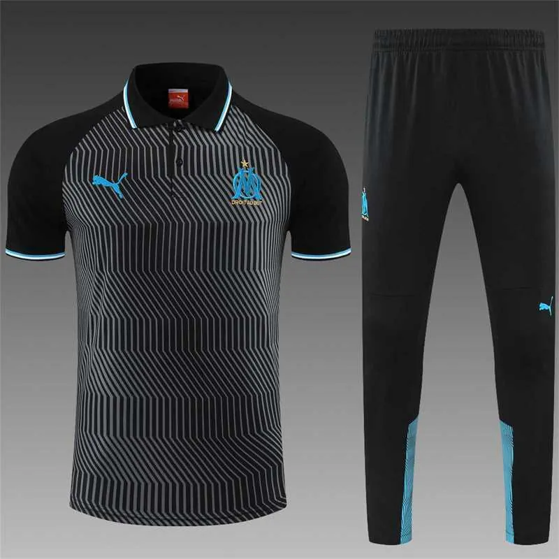 Polo Marseille black with grey-stripe 18