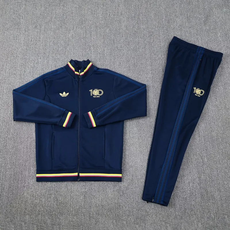 25-26 Colombia 100th Navy Football Tracksuit Long Jacket Suits 1