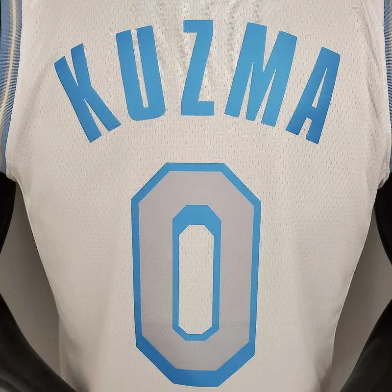 New Lakers KUZMA #0 Crew Neck Retro Limited Edition White 3