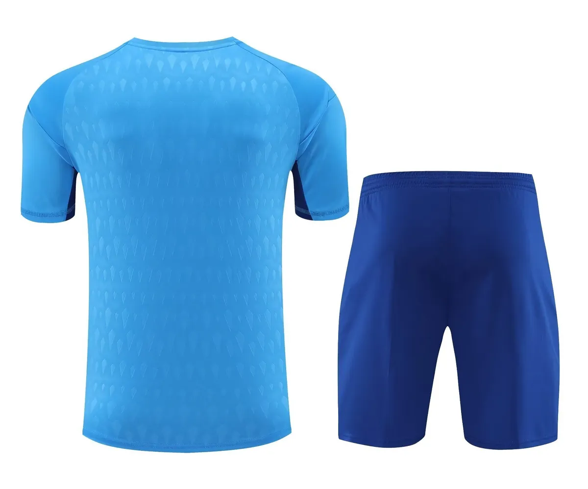 23-24 Real Madrid Goalkeeper Kits Short Sleeve Blue Suits Soccer Jerseys Yupoo 2