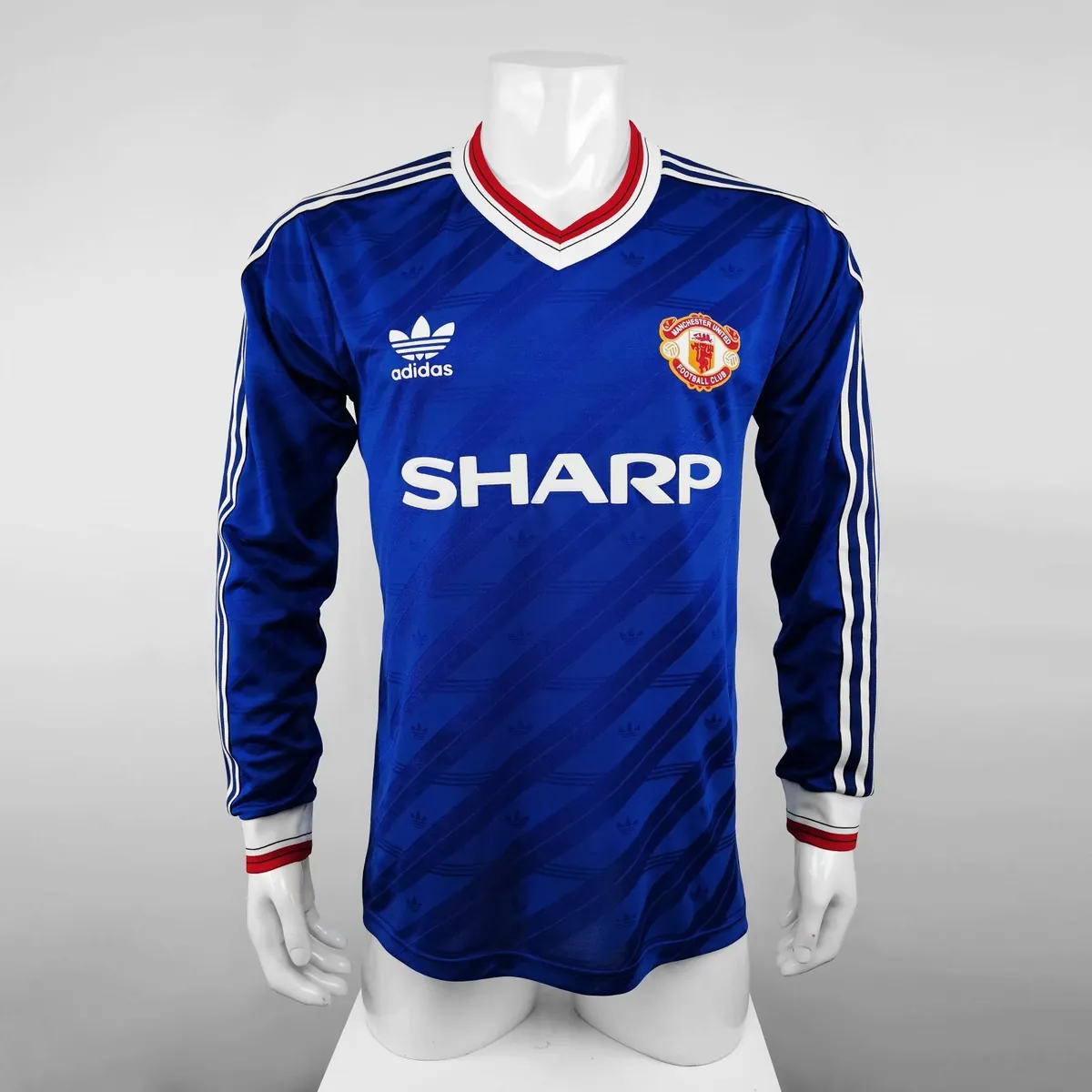 86-88 Manchester United away blue long sleeve player version 10
