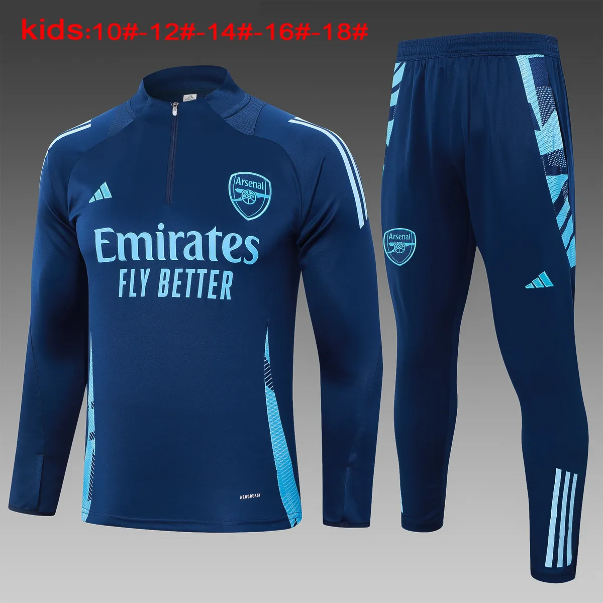 24-25 Arsenal Kids Long Sleeve Training Suit Football Shirts 1