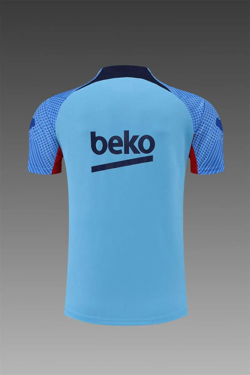 22-23 Barcelona training suit short sleeve kit blue - 3 4