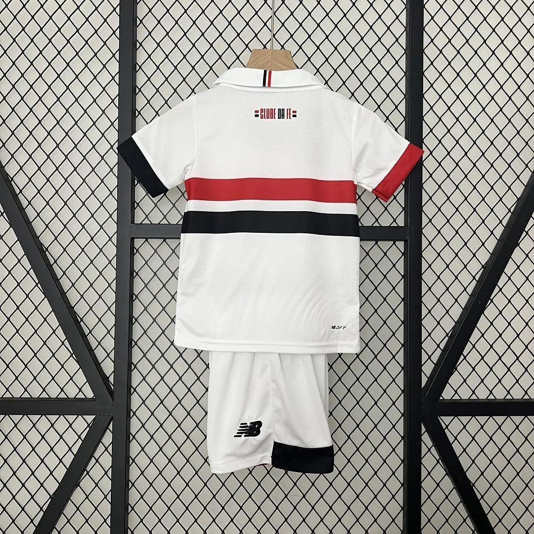 24-25 Sao Paulo Home Kid Kits Children Sets Football Replicas Yupoo 6
