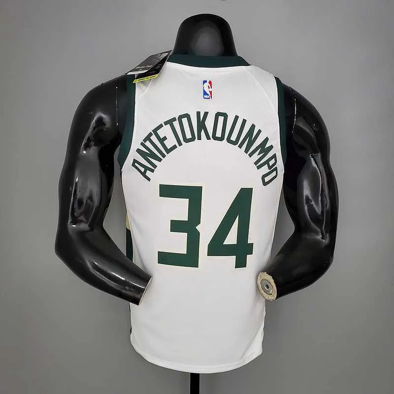 2021 Antetokounmpo #34 BUCKS Home White 6