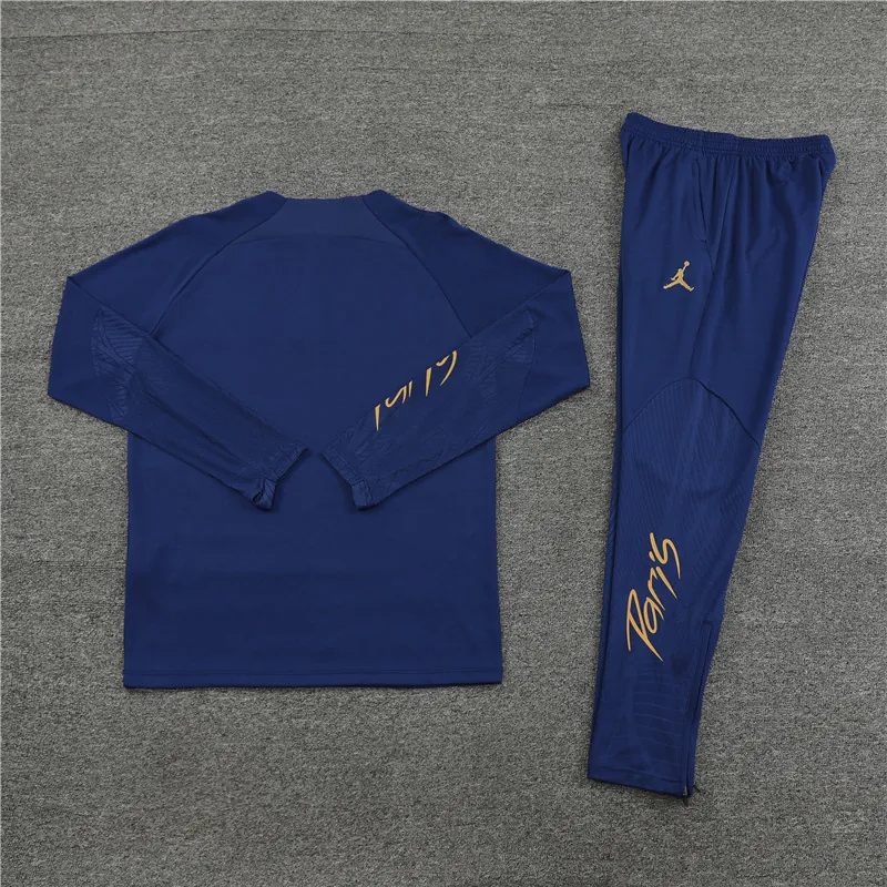 23-24 PSG Long Sleeve Kits Navy Zipper Training Suits Jersey Supplier Yupoo 2
