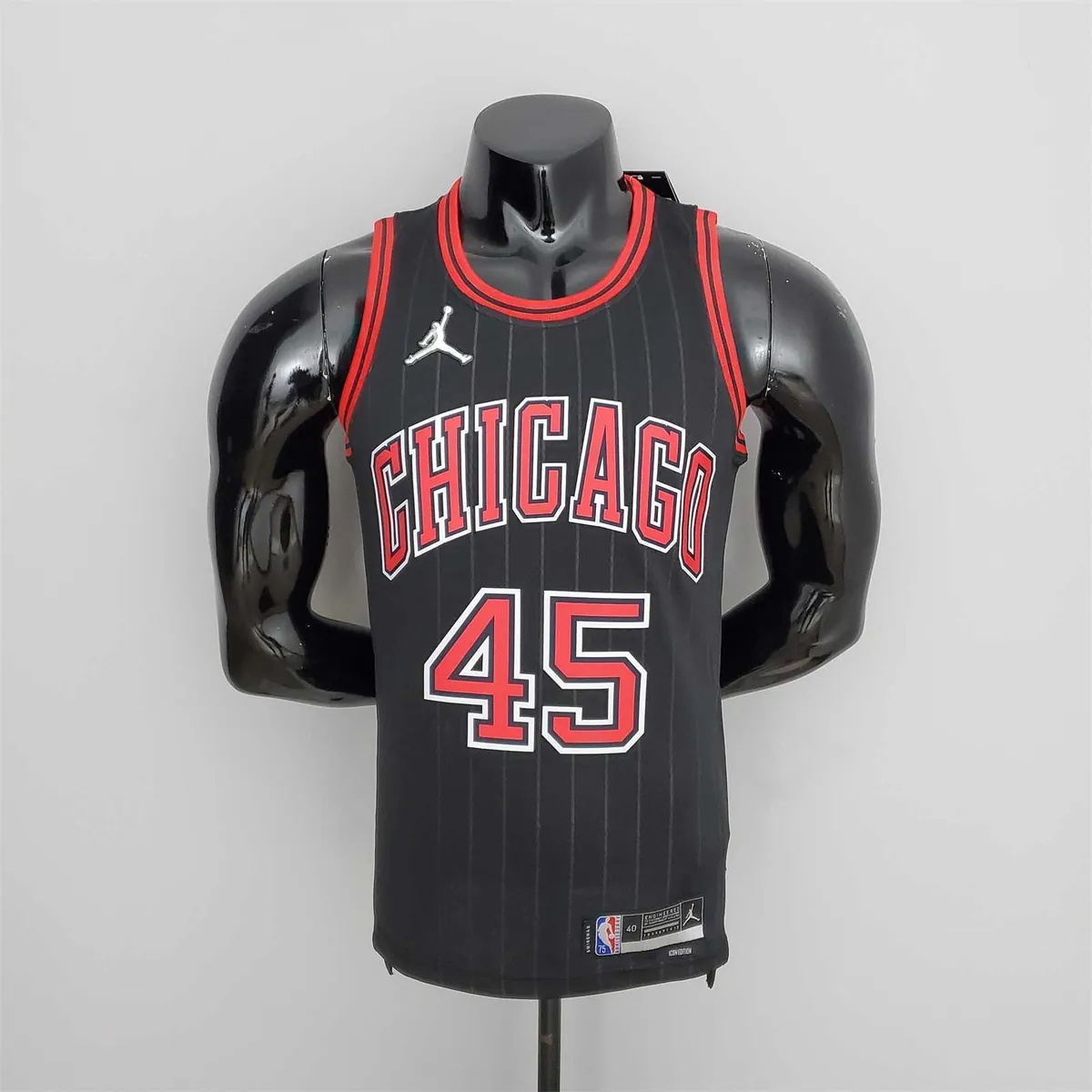 75th Anniversary Jordan #45 Bulls Flyers Black NBA Jersey 9