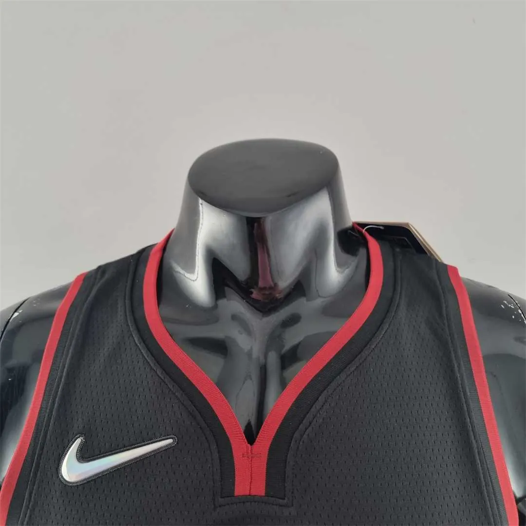 75th Anniversary Miami Heat JAMES #6 black NBA Jersey 2