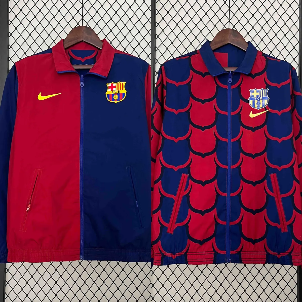 23-24 Barcelona Trench Coat Reversible Windbreaker Double-Sides Jacket AAAAJersey Yupoo 11