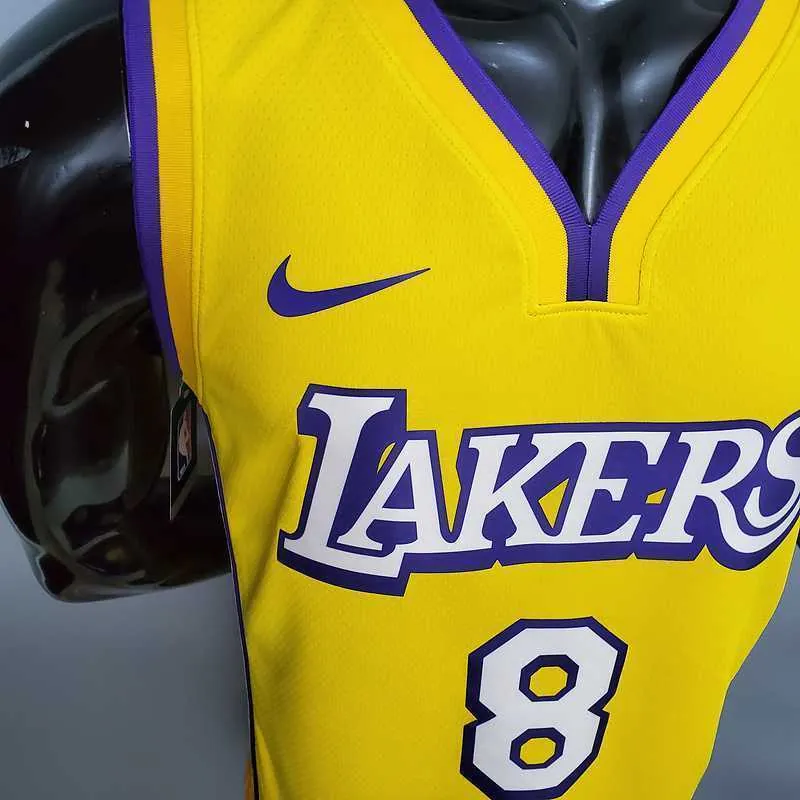 Bryant #8 Lakers V-neck City Edition yellow 2