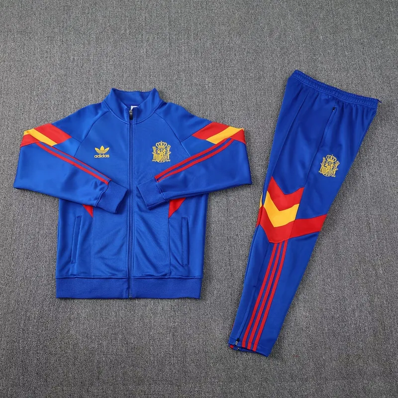 25-26 Spain Blue Football Tracksuit Long Jacket Suits AAAAJersey Supply Factory Yupoo 2